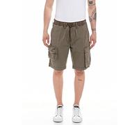 REPLAY Herren Cargo-Shorts mit Stretch, Dark Mud 121 (Braun), 34W