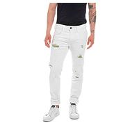 Replay Herren Jeans Anbass Slim-Fit Broken Edge, Optical White 001 (Weiß), 30W / 30L