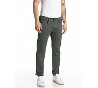 Replay Herren Jeans Anbass Slim-Fit Hyperflex Colour X-Lite mit Stretch, Grün (Military Green 030-1), 31W / 32L
