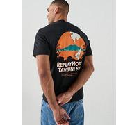 Replay Hotel Fiji Back Graphic T-Shirt, Black, Size L, Men Black