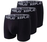 REPLAY I101102-004-N011 BOXER Style 01/C Basic Cuff Logo 3pcs Box Boxer Men's BLACK Size XL