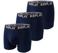 REPLAY Men's Basic Cuff Boxer, Blue Marine, L