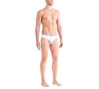 REPLAY Men's Slip Basic Cuff Logo 2pcs Box Brief, White/White, M