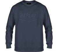 Replay Logo Sweater, blue, size XL for Men