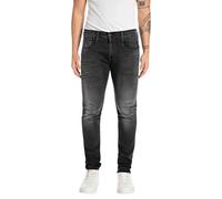 REPLAY Herren Jeans Anbass Slim-Fit Hyperflex mit Stretch, Schwarz (Black 098), 32W / 32L