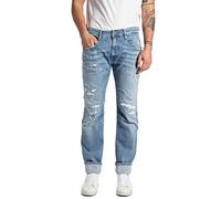 REPLAY Men's Anbass Aged Jeans, 010 Light Blue, 33 W/36 L