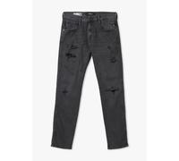 REPLAY Mens Anbass Hyperflex Original Broken & Repaired Slim Jeans In Grey Mens Clothing Size: W38-L32, Colour: Grey Fabric