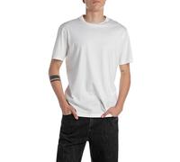 Replay Men's Basic T-Shirt Crew Neck Short Sleeve, 011 Natural White, M