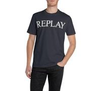 Replay Men's Basic T-Shirt Crew Neck Short Sleeve, 067 Night Blue, S