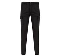 Replay Mens Cargo Pants Hyperflex Color XLITE Logo Branded Trousers in Black
