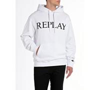 Replay Men's Cotton Hoodie, White 001 (White), L