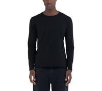 Replay Men's Cotton Long Sleeve Shirt, 098 Black, XXL