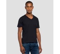 REPLAY MEN'S DECONSTRUCTED V NECK T-SHIRT TEE IN BLACK BNWT