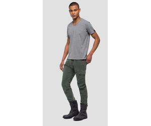 REPLAY MEN'S DECONSTRUCTED V NECK T-SHIRT TEE IN GREY BNWT