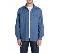 Replay Men's Denim Shirt, 009 Medium Blue, XL