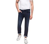 Replay men's Grover straight-fit jeans with stretch, blue (Dark Blue 007), 36W / 34L