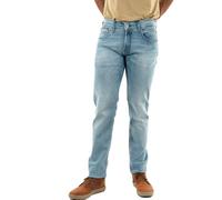 Replay men's Grover straight-fit jeans with stretch, blue (Light Blue 010), 33W / 34L