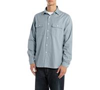 Replay Men's M4147 Shirt, 020 Light Blue, XXL