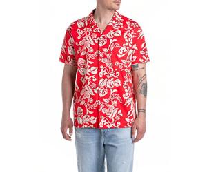 Replay Men's M4157 Shirt, 010 Red/NAT.White Flowers, M