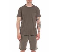 REPLAY Men's M6455 T-Shirt, Dark Mud 121, L