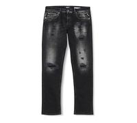 REPLAY Men's MA972l Broken Edge Jeans, Black Delavè 099-1, 34W / 30L