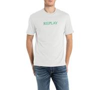 Replay Men's Relaxed Fit Cotton T-Shirt, 011 Natural White, L