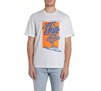 Replay Men's Relaxed Fit Cotton T-Shirt, 011 Natural White, S