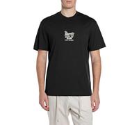 Replay Men's Short Sleeve T-Shirt with Back Print, Black 098 (Black), L