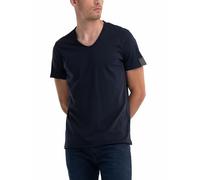 REPLAY MEN'S DECONSTRUCTED V NECK T-SHIRT TEE IN NAVY BLUE BNWT