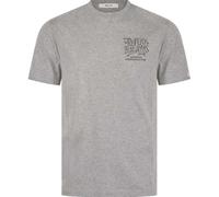 Replay Mens T-Shirt Distressed Lettering Crew Neck Cotton Tee in Grey