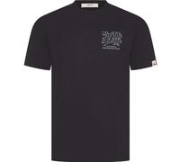 Replay Mens T-Shirt Distressed Lettering Crew Neck Cotton Tee in Navy Blue