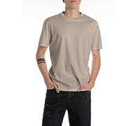 Replay R Left Chest Logo T-Shirt - Light Khaki, Light Khaki, Size L, Men Light Khaki