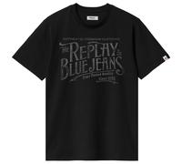 Replay Royal Eagle Blue Jeans Chest Logo T-Shirt - Black - X-Large