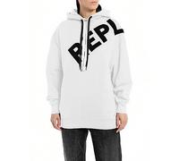 REPLAY women's cotton hoodie, White 001 (White), S