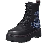 Replay Women's Doc Print Half Length Boots, 003black., 8.5 UK