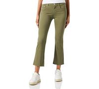 Replay Women's Faaby Flare Crop Comfort Fit Jeans with Power Stretch, Green (Light Military 833), W26