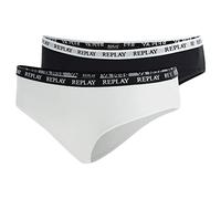 REPLAY Women's Lady Slip Style 1 T/C 2pcs Waterfall Pack Briefs, Black/White, L