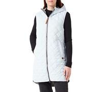REPLAY Women's Long Quilted Vest with Hood Made from Recycled Polyester, lightblue, 12