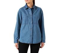 REPLAY Women's Organic Cotton Denim Blouse, Blue, XS