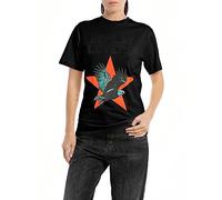 REPLAY Women's Short-Sleeved Cotton T-Shirt with Print, Black 098 (Black), L