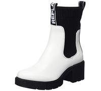 Replay Women's Village Chelsea Boot, 062 White Black, 6 UK