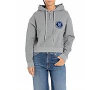 Replay Women's W3103b Hooded Sweatshirt, M01 Grey Melange, L