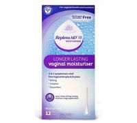 Replens Long Lasting Vaginal Moisturiser, Up to 3 days of long-lasting relief from vaginal dryness, Relieves Discomfort, Hormone Free, Clinically Tested, Pack of 12 Pre-Filled Applicators