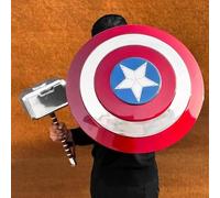 Replica 1:1 Mjolnir Hammer & Captain Shield Metal Thor Cosplay America Prop 22 Inch
