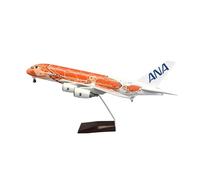 Replica Aircraft Models 1/160 Scale Aircraft Die-cast Model 45cm For ANA Orange Turtle A380 Passenger Plane Model Collection Miniature Airplane Model(With light)