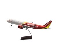Replica Aircraft Models 1/80 Diecast Model Collectible Aircraft 47cm VietJet Air For Airbus A320 Scale Passenger Plane Replicas Miniature Airplane Model(With light)