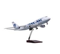 Replica Aircraft Models 47cm Scale Model Airplane With Light 1:150 Pan Am For Boeing 747 Aircraft Model Civil Aviation Cargo Plane Miniature Airplane Model(With light)