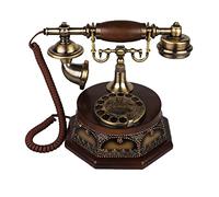 Replica Antique Telephone, Retro Landline House Home Phone Handset, Corded Machine Golden Fashion 60s Classic Dial Desk with Dialler,Rotary Dial