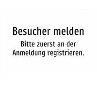 Report Visitor - Please Register First an der Anmeldung - Aluminium Sign A5: 210 x 148 mm - Without Graphics, Only Text