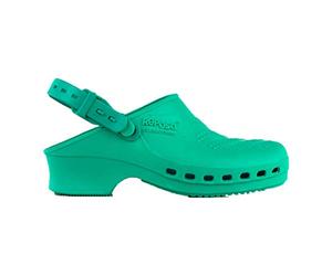 REPOSA Complete Sanitary Clogs, Natural Antistatic SEBS Polymer, Latex Closed Upper Side Holes Anatomical Footbed, autoclavable SRB Non-Slip Sole Green